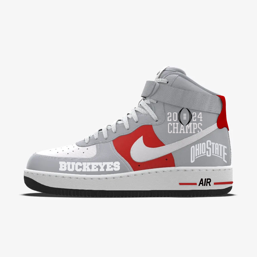 Air Force 1 High Custom Painted Ohio State National Champion