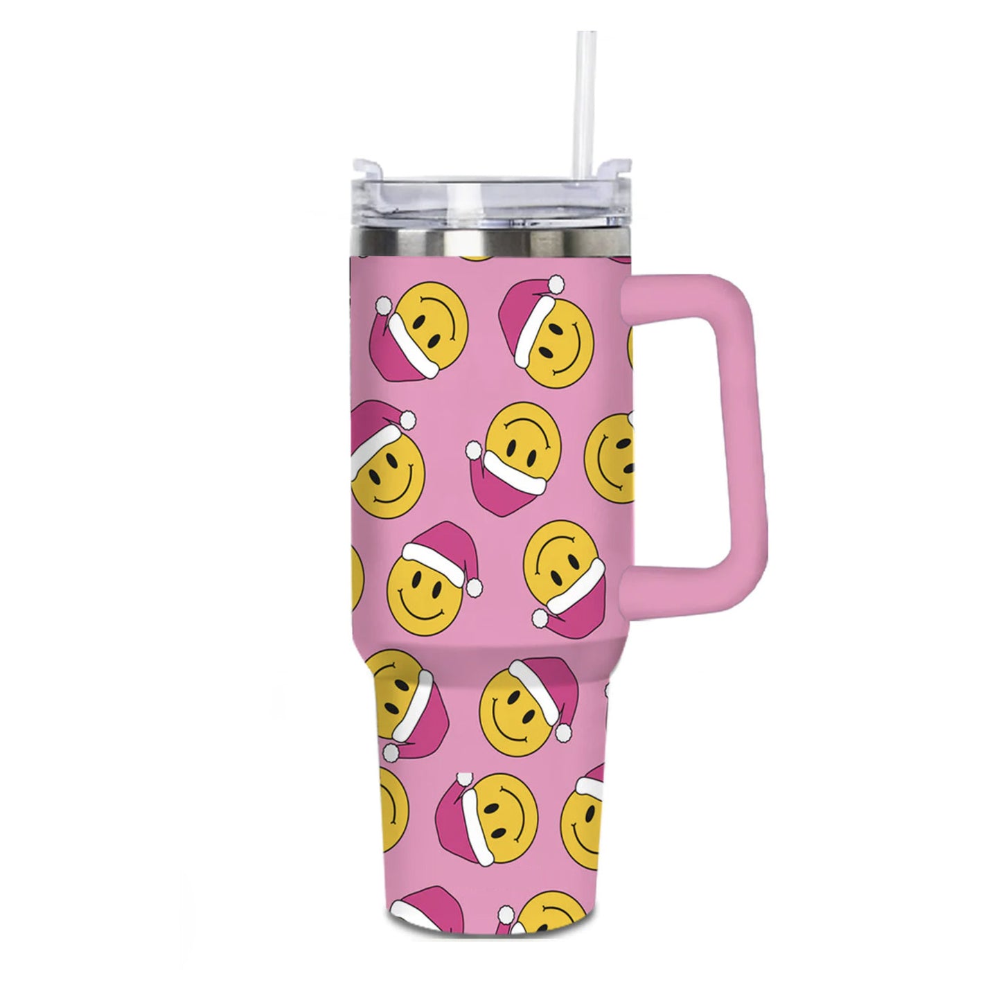 Smiley Face Santa 40 oz. Handle Tumbler