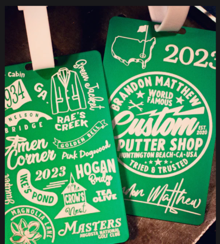 Brandon Matthews Custom Putter Shop The Masters Bag Tag