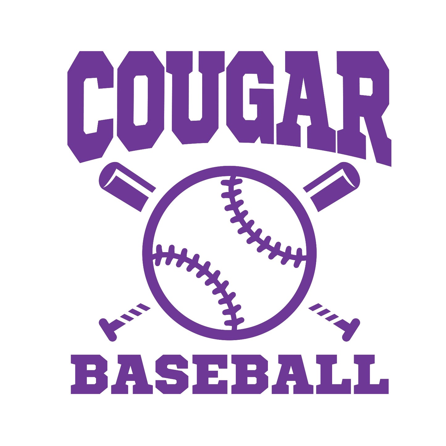 COUGAR BASEBALL WINDOW DECAL