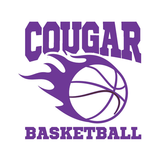 COUGAR BASKETBALL WINDOW DECAL