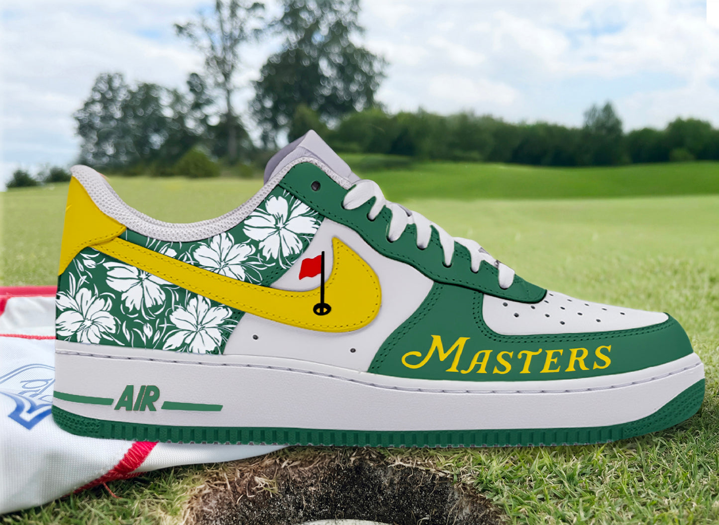 Air Force 1 Custom Painted Masters Golf Green Sole