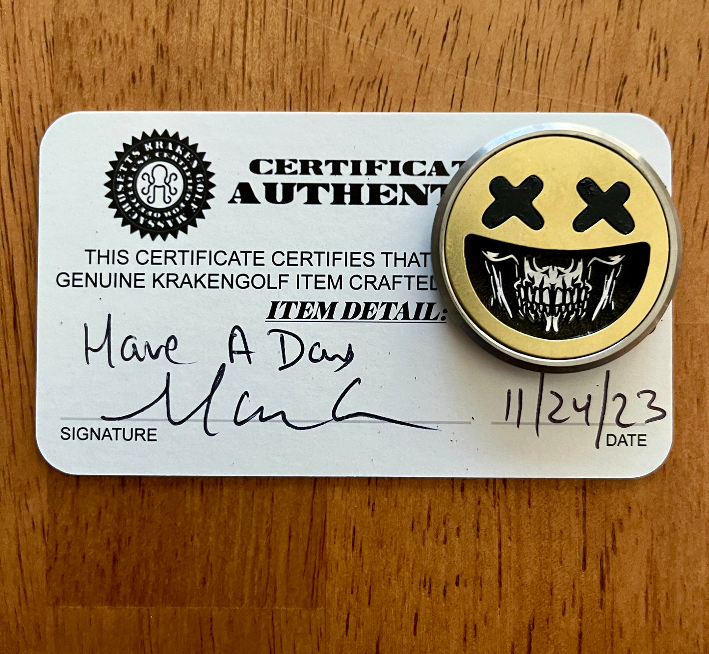 KRAKEN Golf Ball Marker Have A Day! 1 of 50