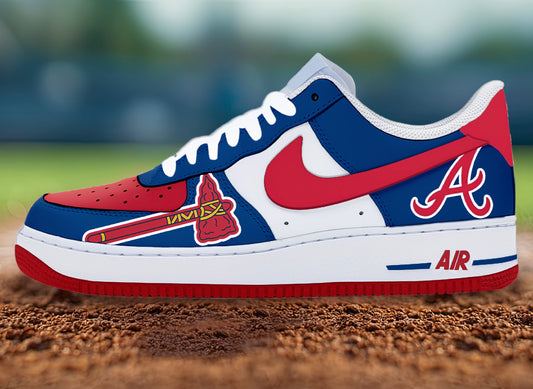 Air Force 1 Custom Painted Atlanta Braves (Red Sole Special Order)