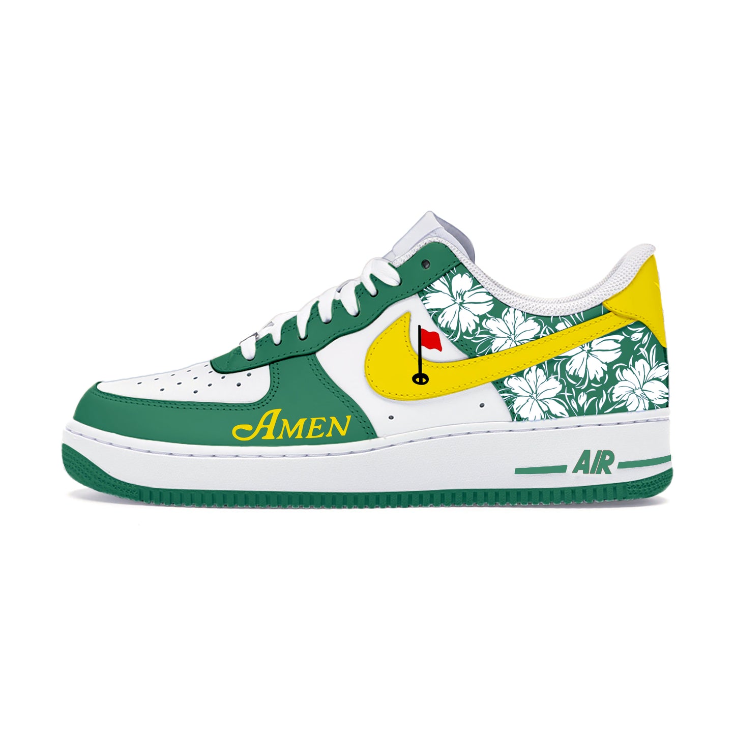 Air Force 1 Custom Painted Masters Golf Green Sole