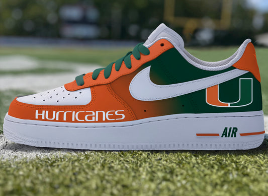 Air Force 1 Custom Painted Miami Hurricanes