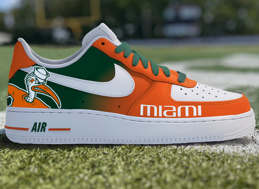Air Force 1 Custom Painted Miami Hurricanes