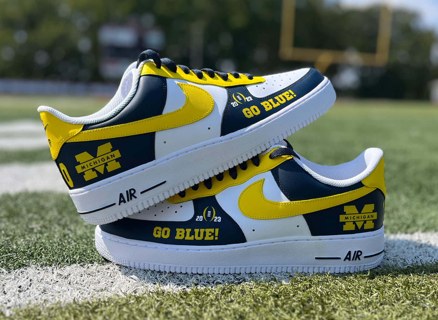 Air Force 1 Custom Painted University of Michigan Natty
