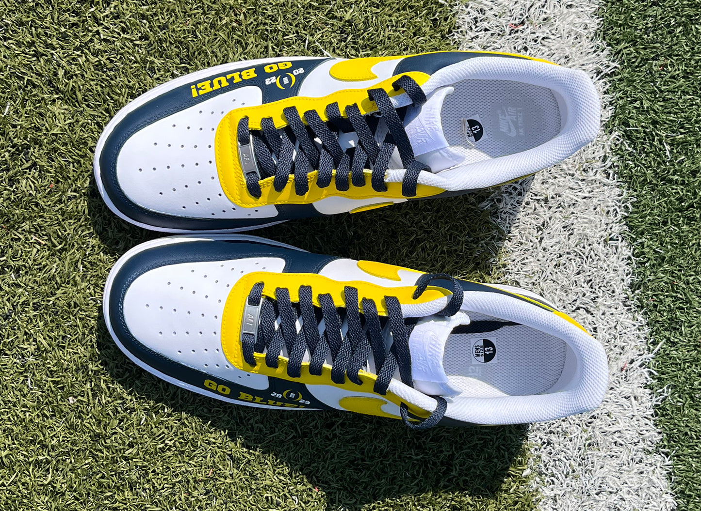 Air Force 1 Custom Painted University of Michigan Natty