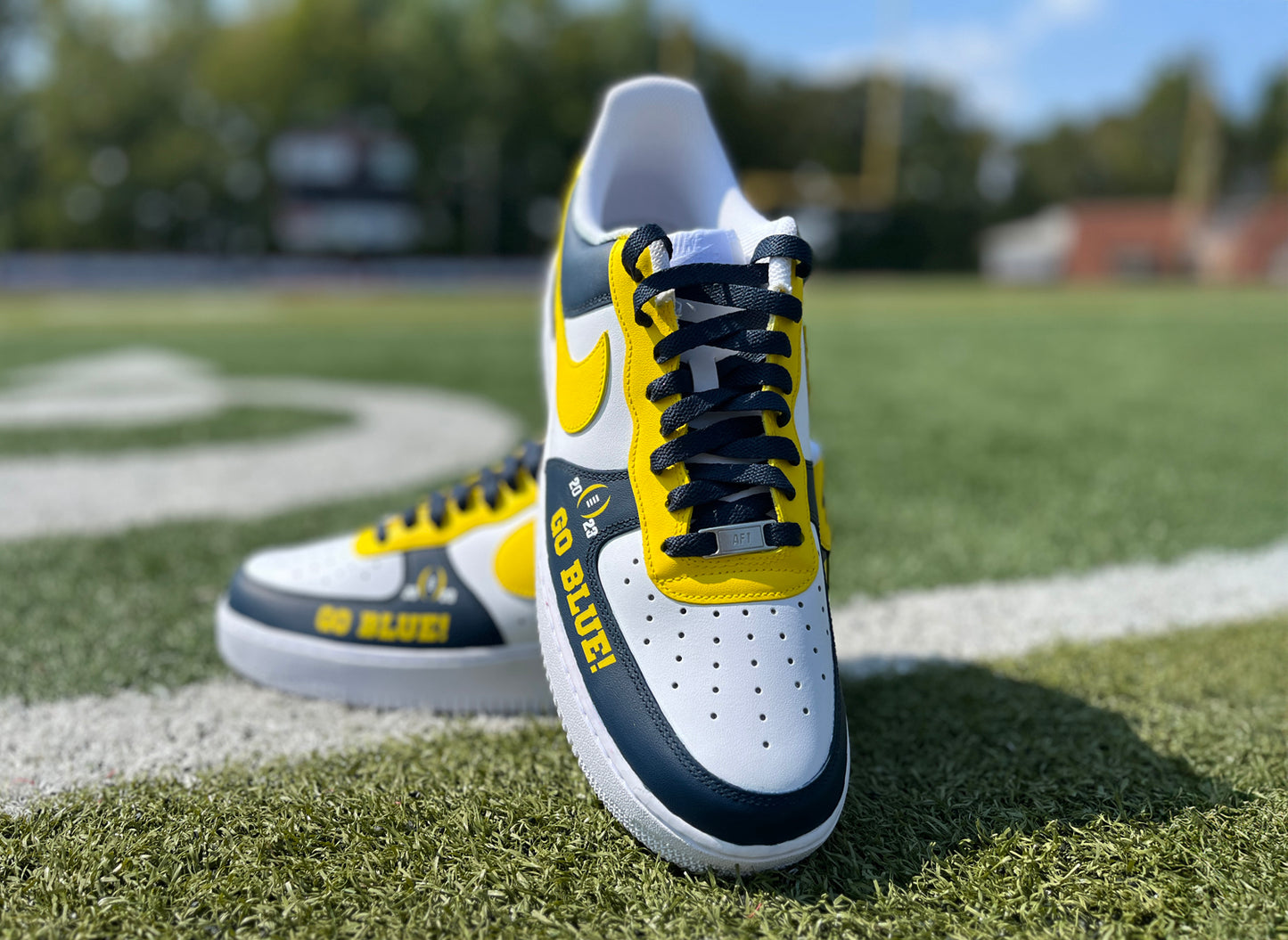 Air Force 1 Custom Painted University of Michigan Natty
