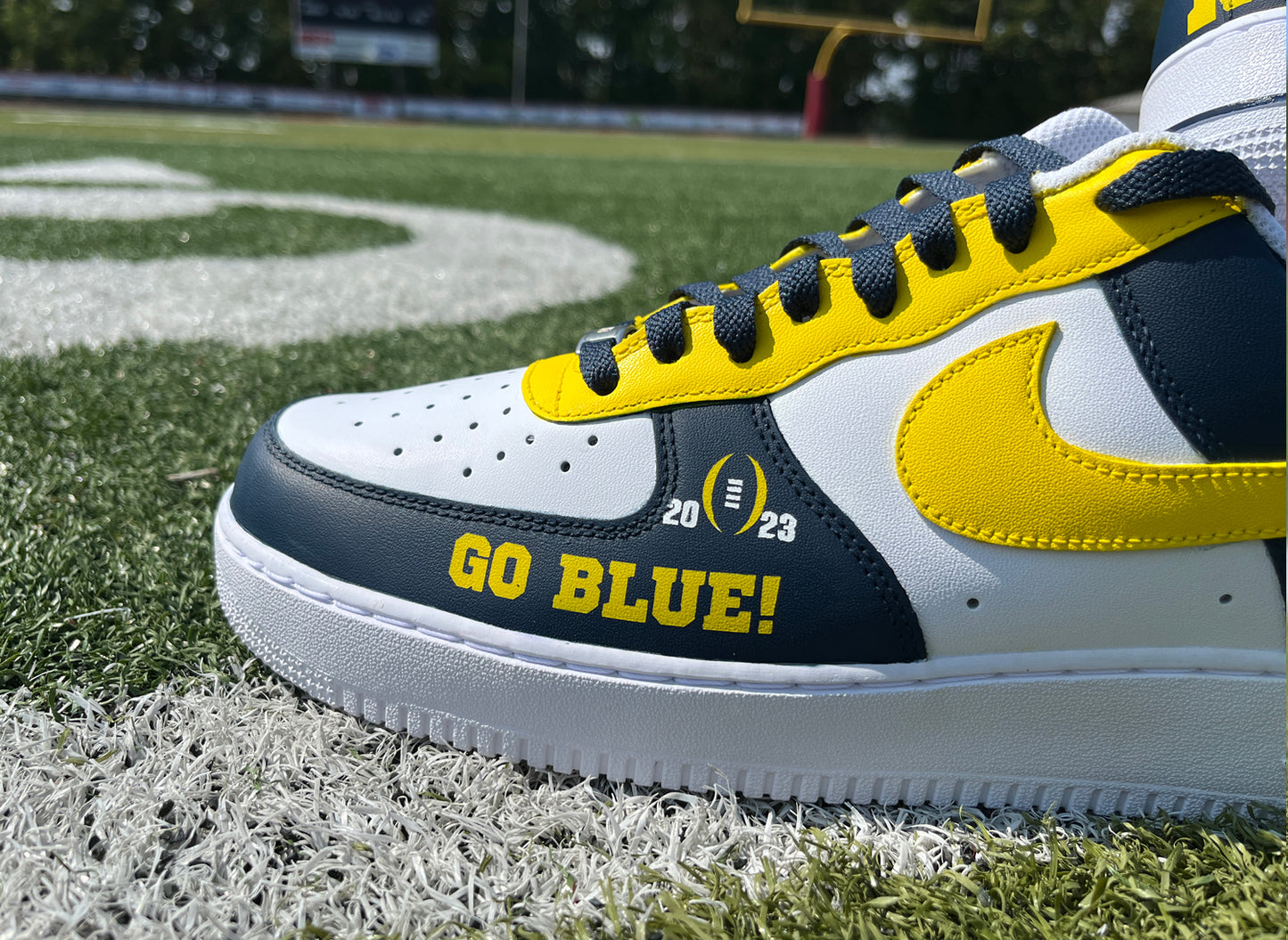 Air Force 1 Custom Painted University of Michigan Natty