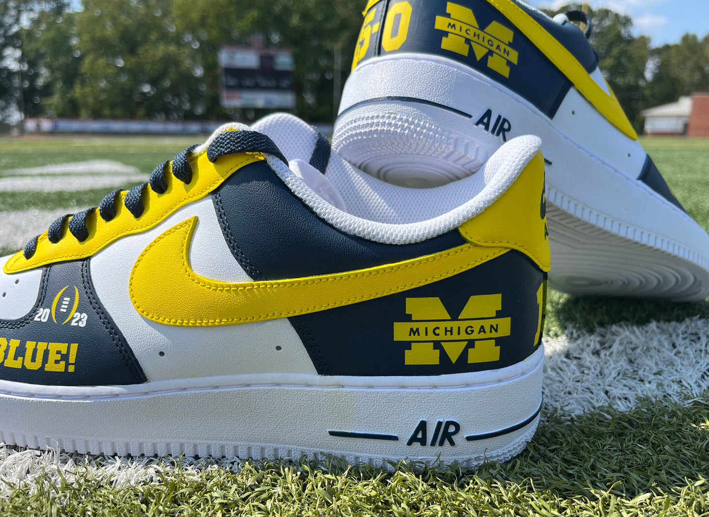 Air Force 1 Custom Painted University of Michigan Natty