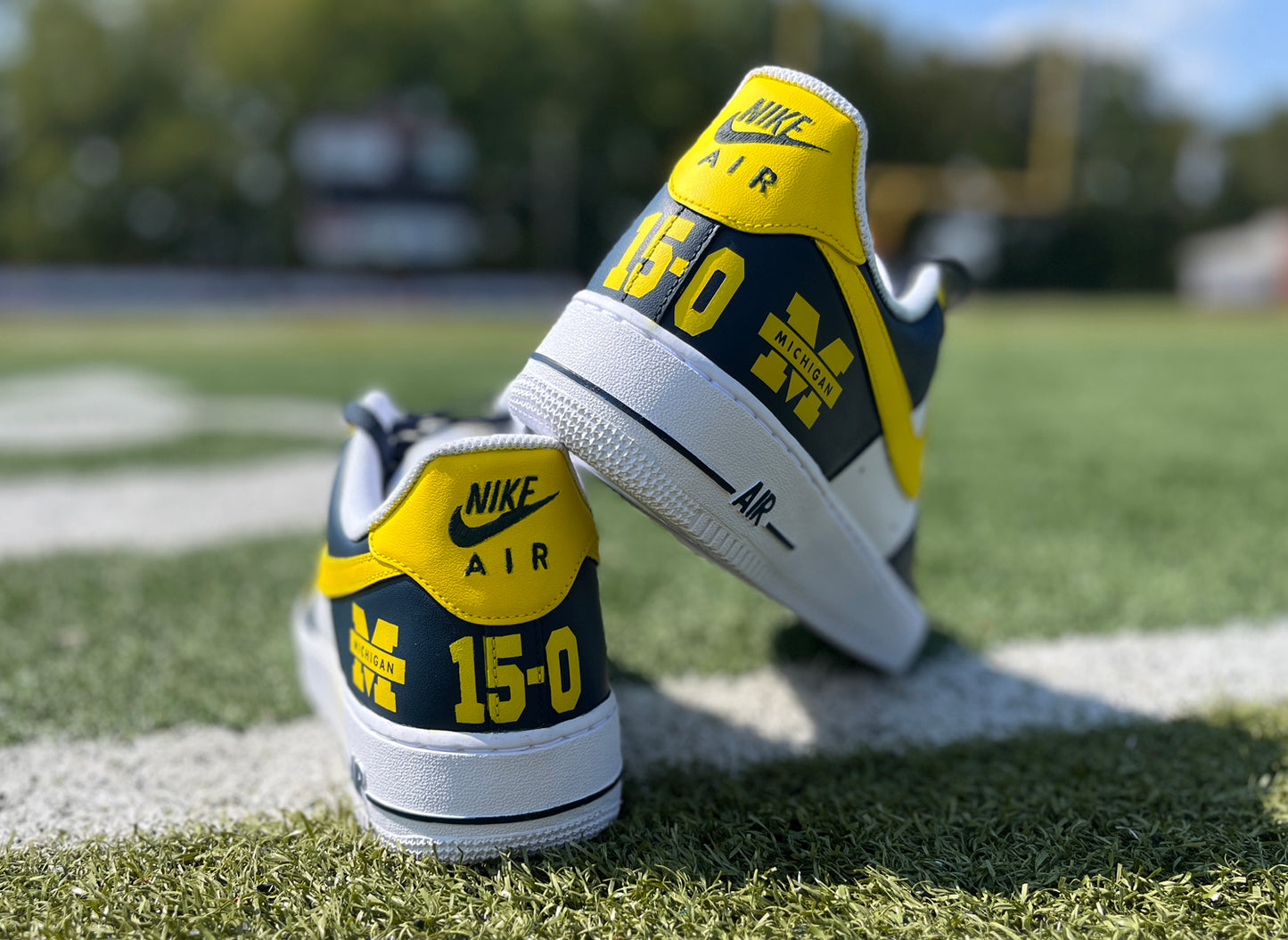 Air Force 1 Custom Painted University of Michigan Natty
