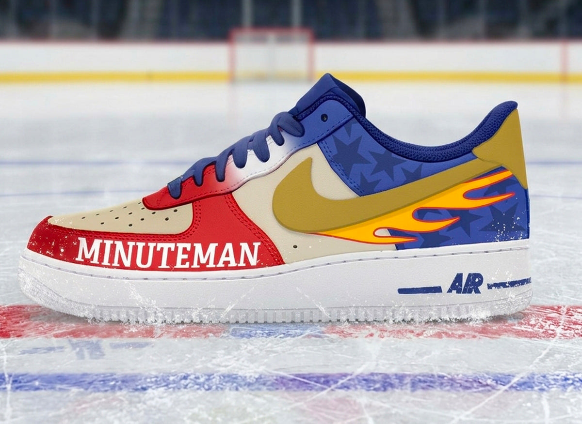 Air Force 1 Custom Painted Minuteman Flames Ice Hockey