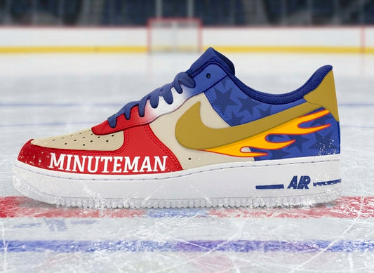 Air Force 1 Custom Painted Minuteman Flames Ice Hockey