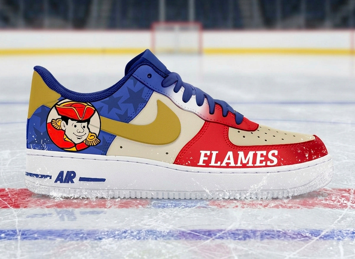 Air Force 1 Custom Painted Minuteman Flames Ice Hockey