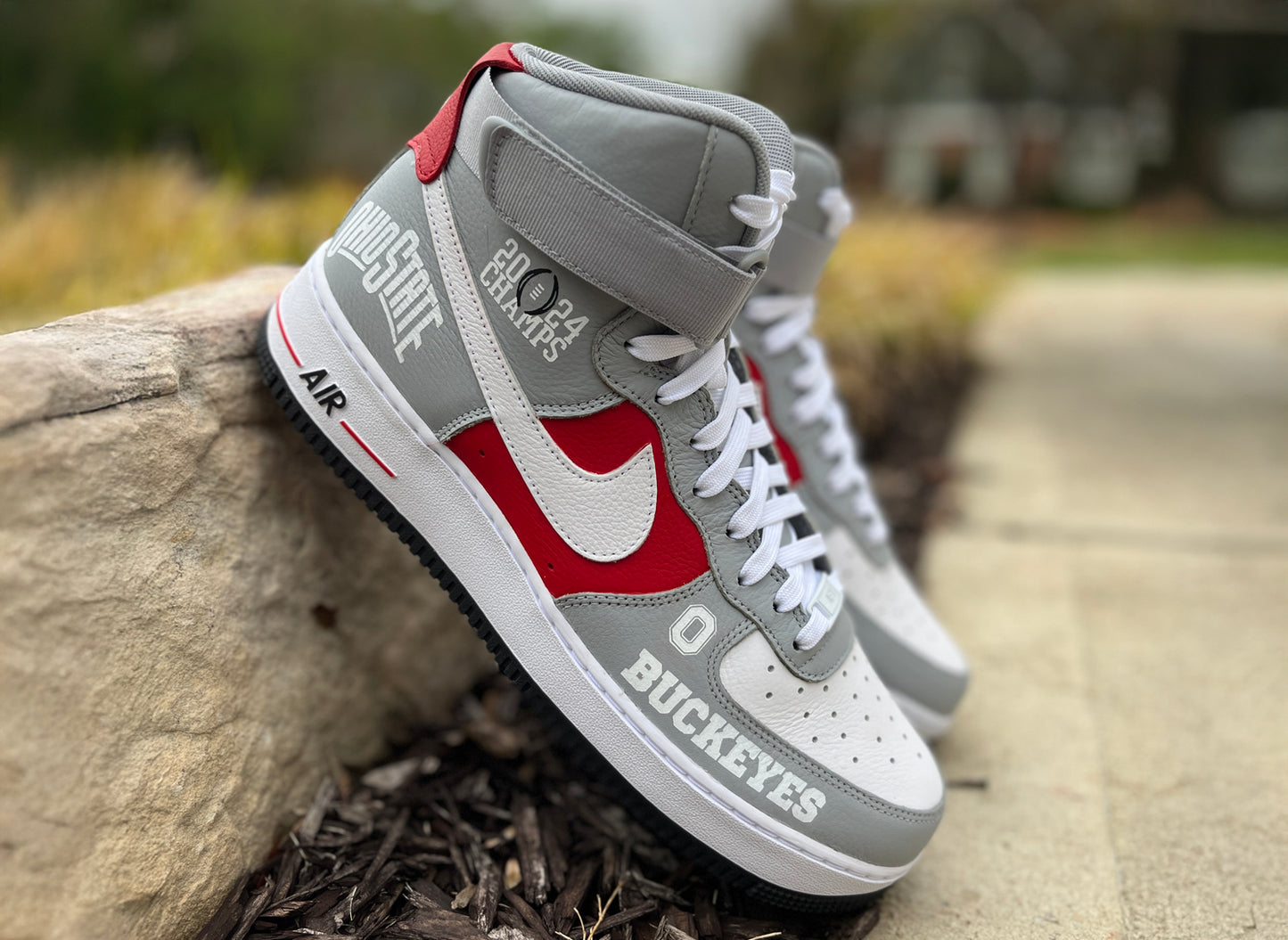 Air Force 1 High Custom Painted Ohio State University Natty