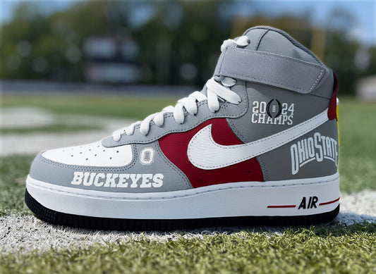 Air Force 1 High Custom Painted Ohio State University Natty