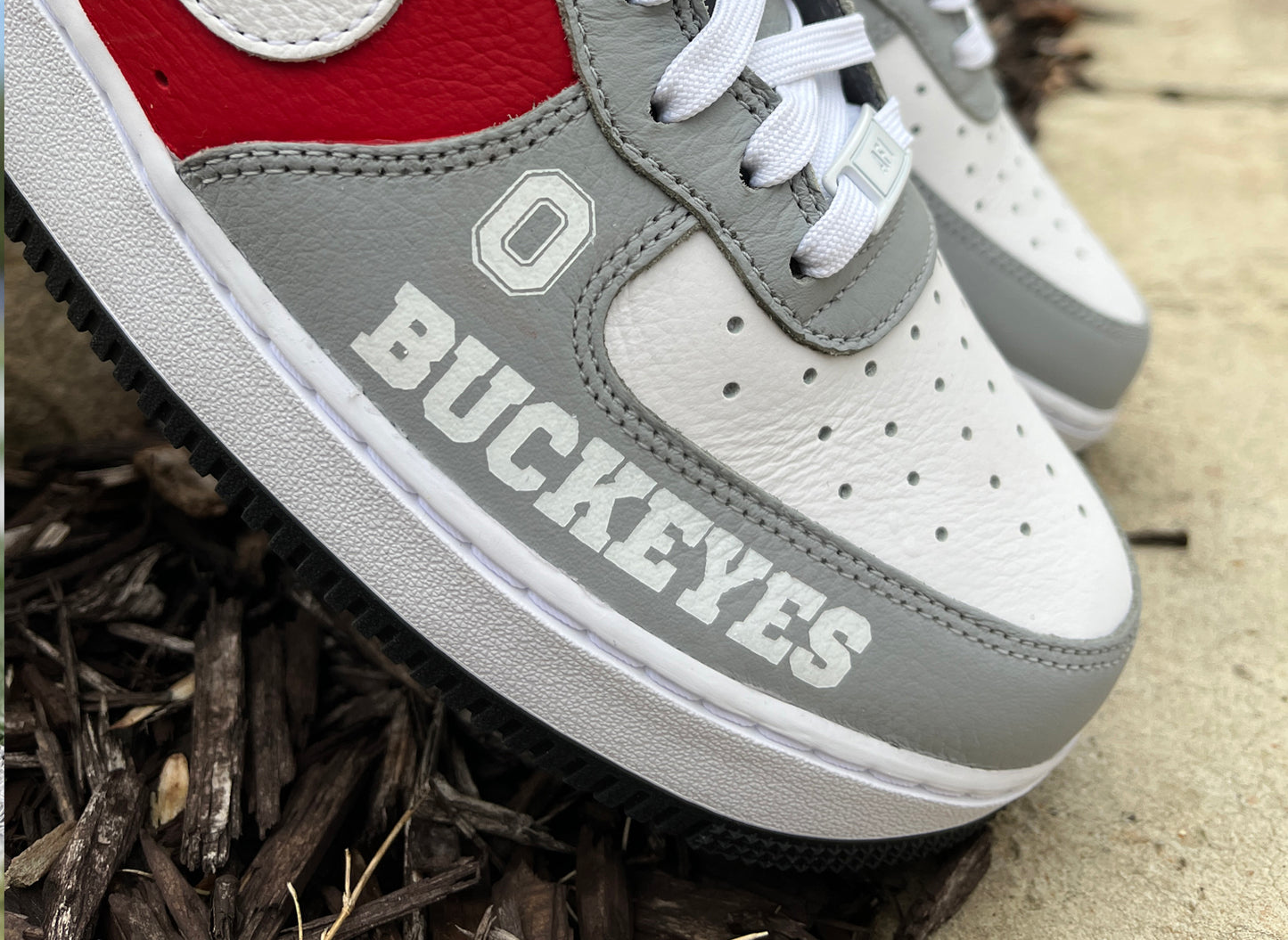 Air Force 1 High Custom Painted Ohio State University Natty