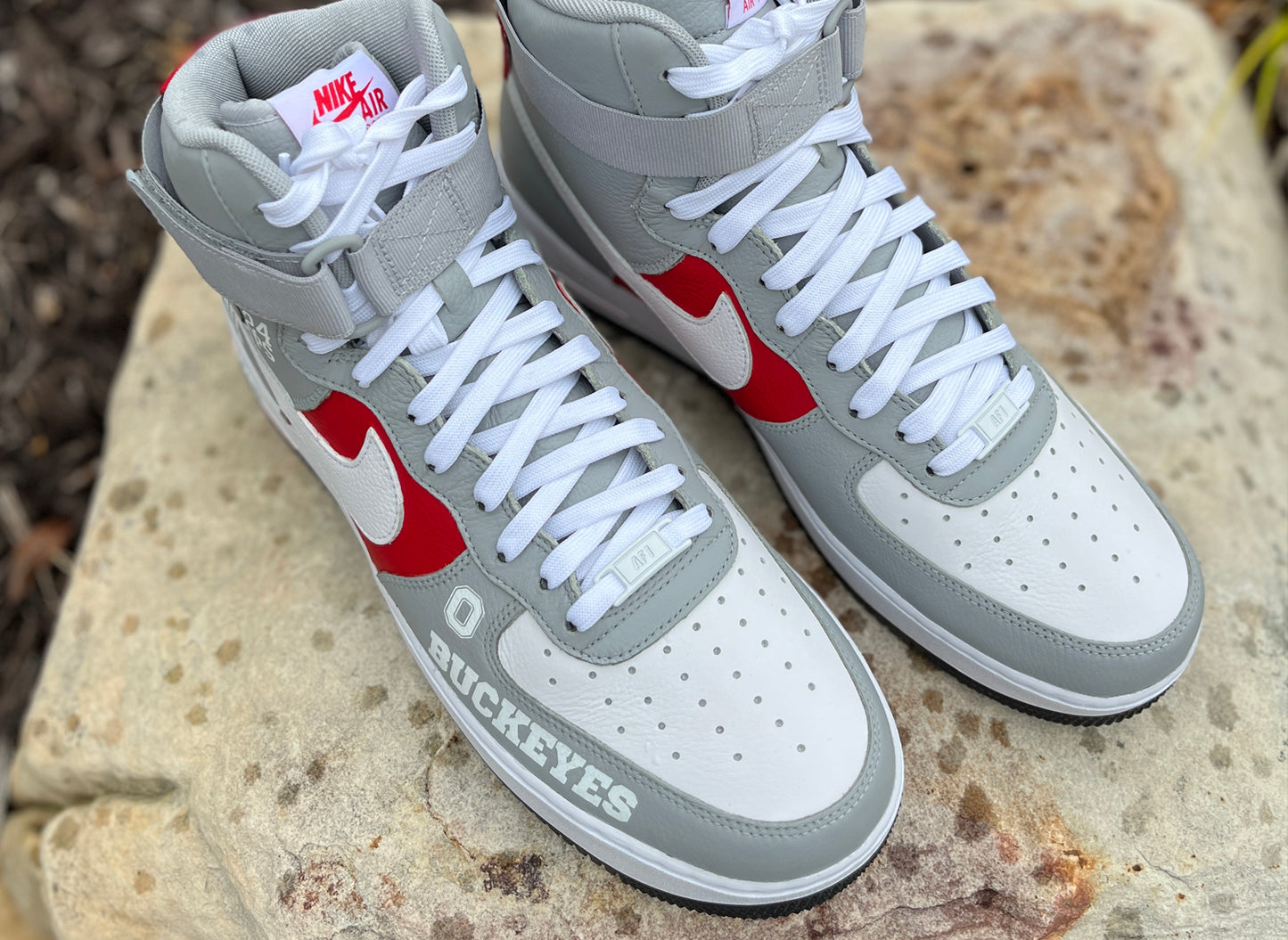 Air Force 1 High Custom Painted Ohio State University Natty