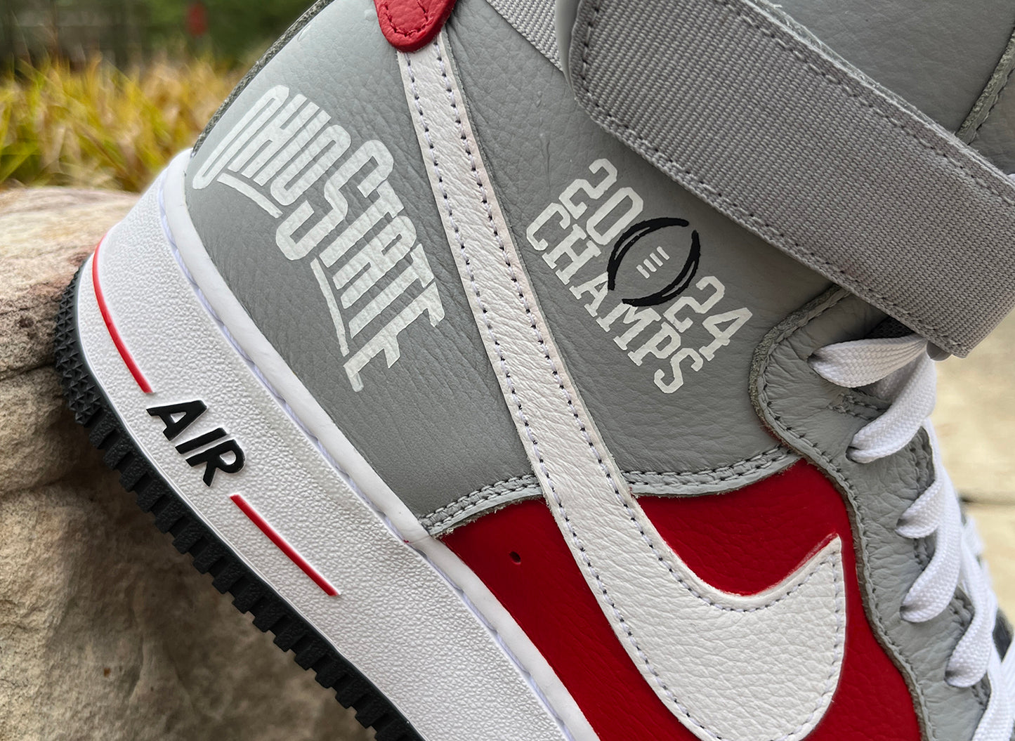 Air Force 1 High Custom Painted Ohio State University Natty
