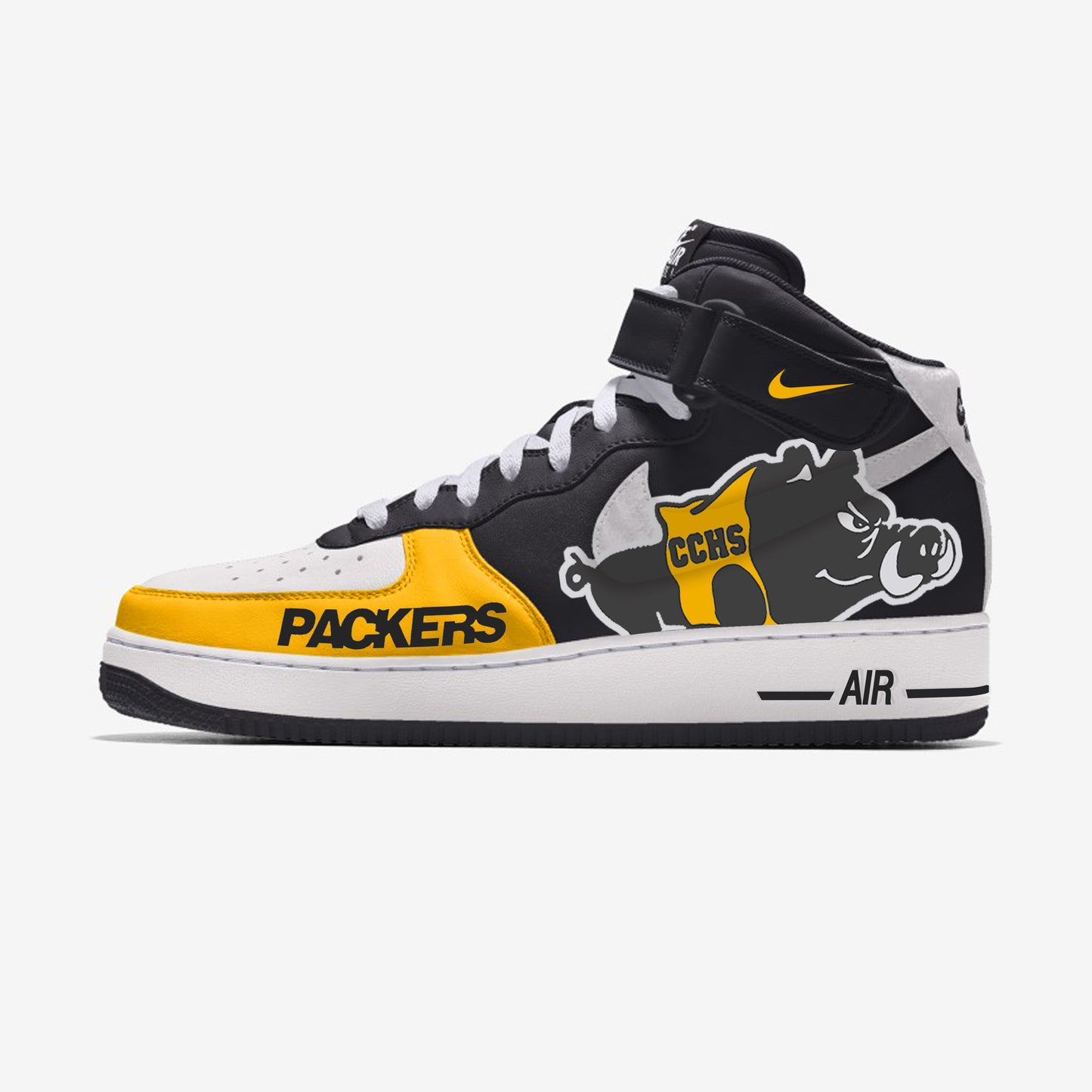 Air Force 1 High Custom Painted Colquitt County Packers Mids