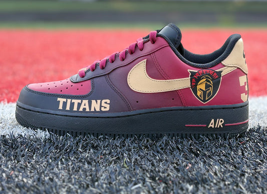 Air Force 1 Custom Painted Travel Football Titans