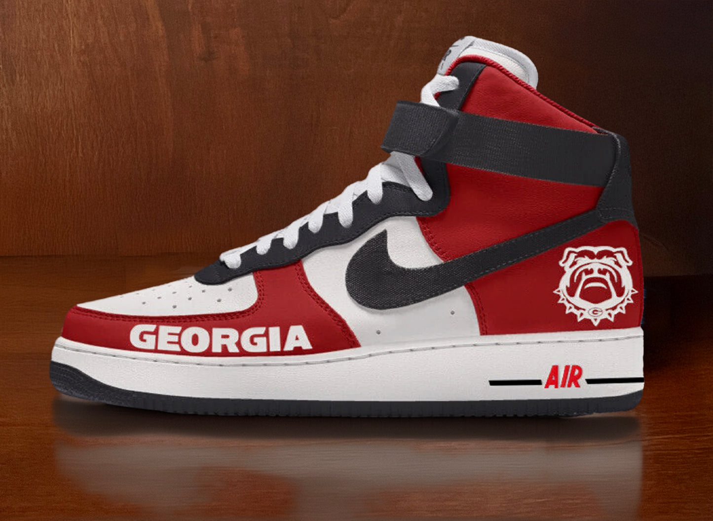 Air Force 1 High Custom Painted University of Georgia